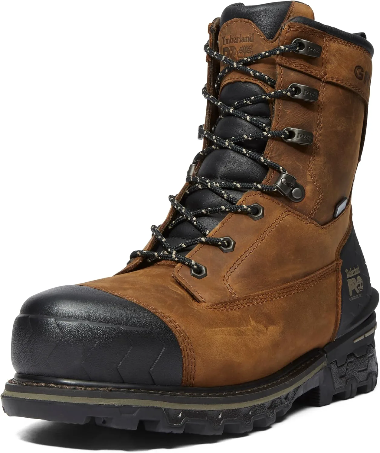 Мужские рабочие ботинки Timberland PRO Boondock Hd с композитным носком, водонепроницаемые, промышленного назначения, высота 8 дюймов, коричневый — фото 4
