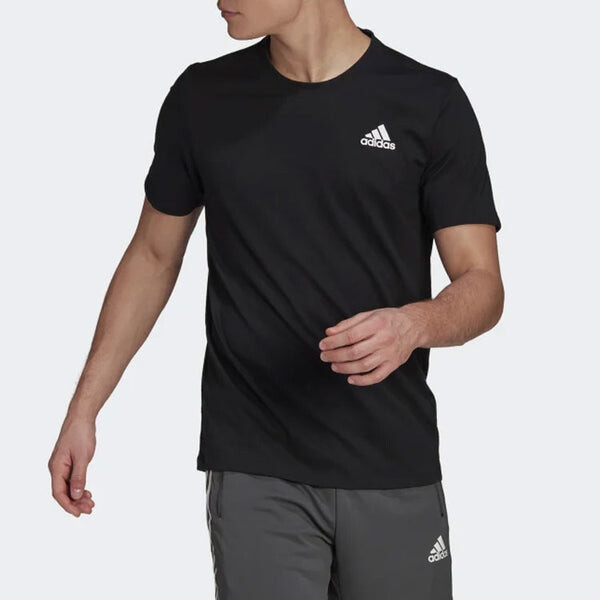 Футболка adidas Solid Color Logo Round Neck Pullover Short Sleeve Black, мультиколор — фото 2