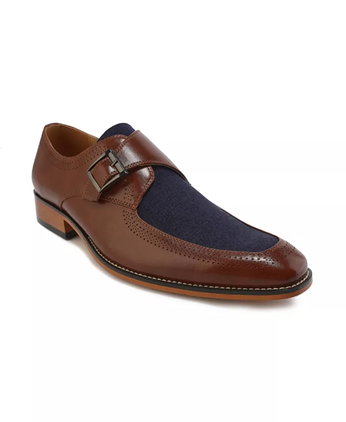 

Мокасины с ремешком Monk Strap и двухцветной отделкой Gino Vitale, мультиколор