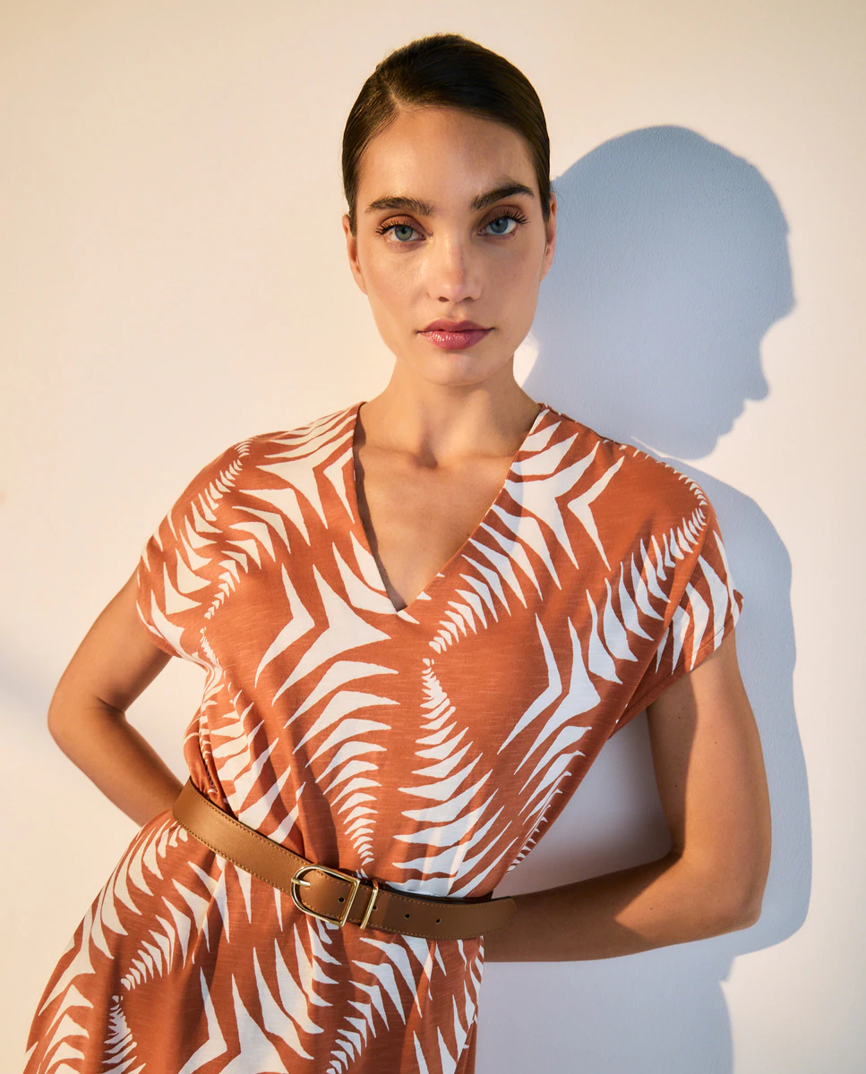 

Женское платье миди с короткими рукавами Woman El Corte Inglés, белый