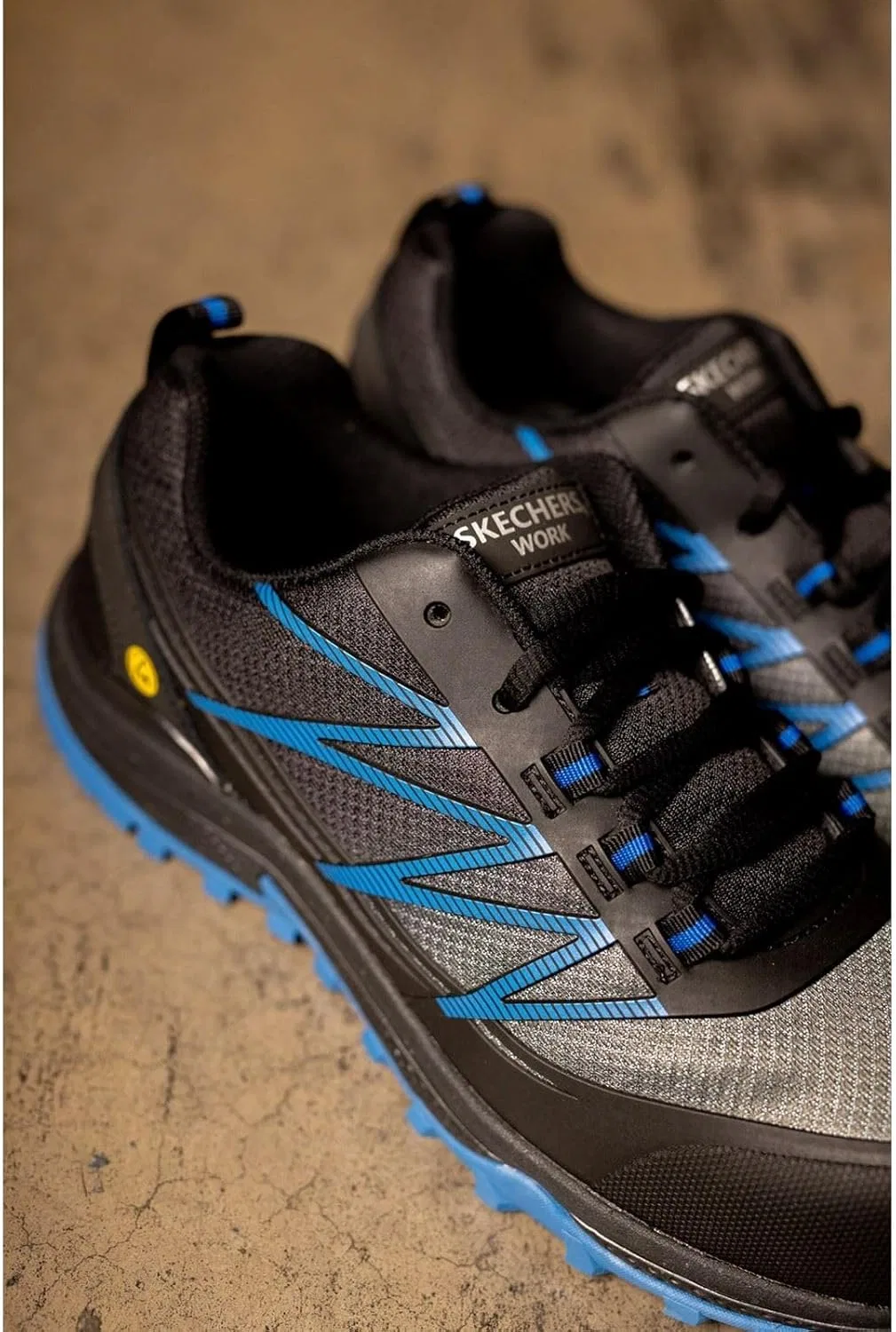 Строительные ботинки Skechers Puxal ESD с композитным защитным носком для мужчин, Black Blue Synthetic Textile Leather — фото 2
