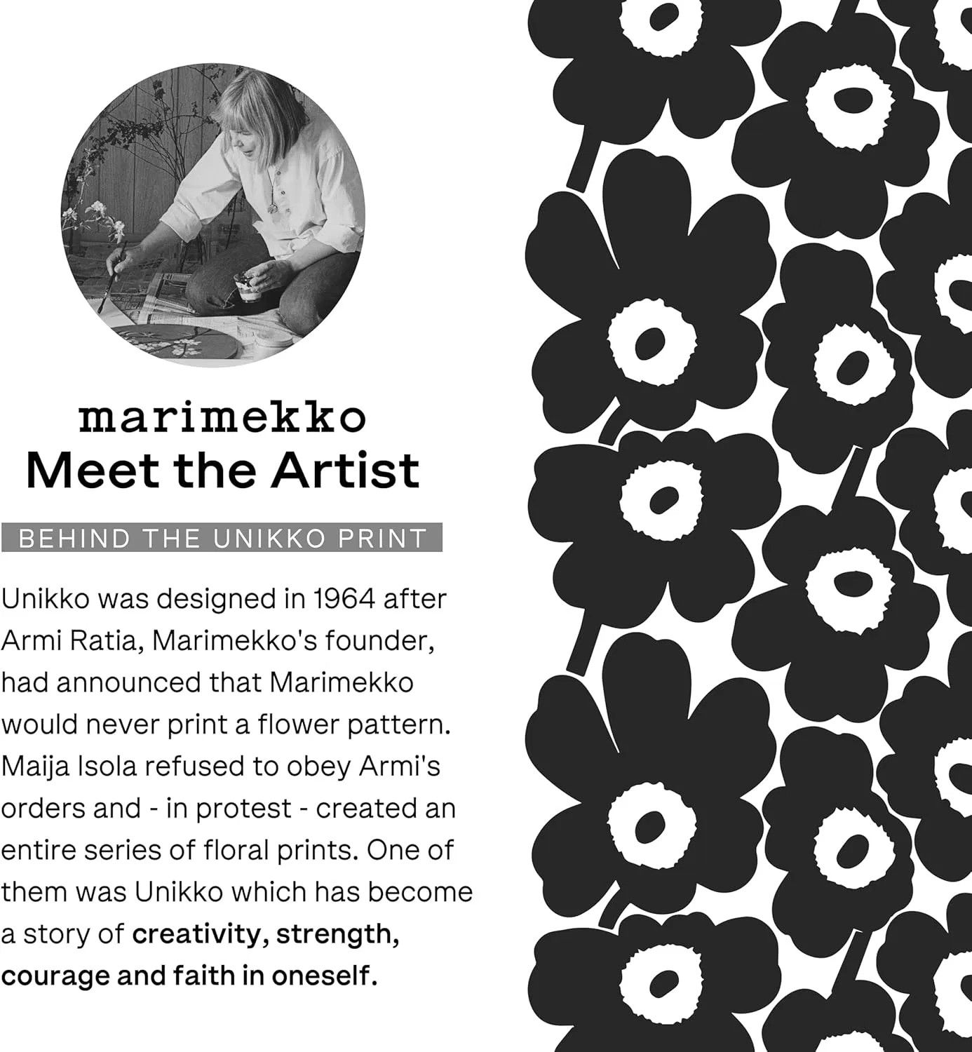 Мочалка Marimekko Unikko Terry Cotton Washcloth красная 30.5x30.5 см — фото 4