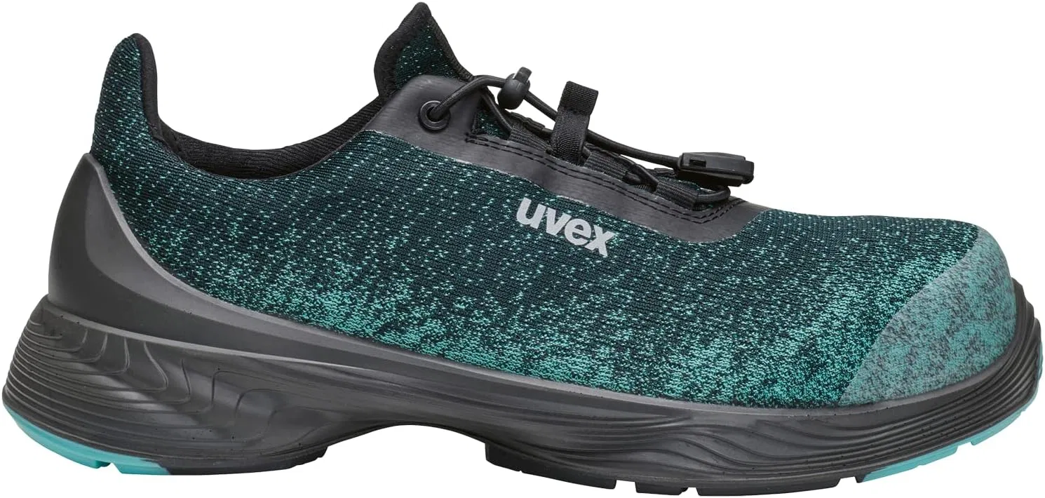 Рабочие ботинки Uvex 1 G2 Planet Safety Shoes S1 P SRC - изготовлены из переработанного ПЭТ, Black Turquoise — фото 3