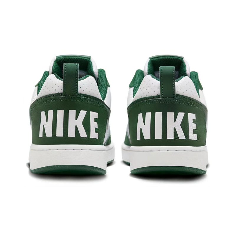 Низкие противоскользящие износостойкие детские кроссовки Court Borough Nike, белый/зеленый — фото 3