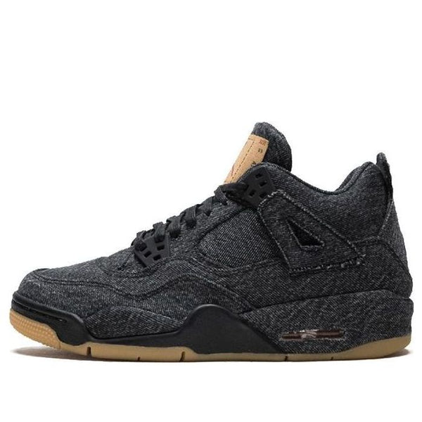 

Кроссовки 4 retro x levi's 'black denim' Air Jordan, черный