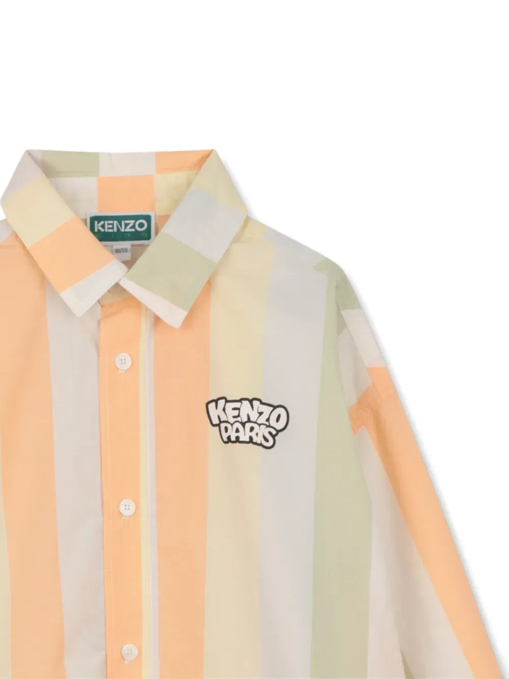 Полосатая рубашка Kenzo Kids, нейтральный — фото 3