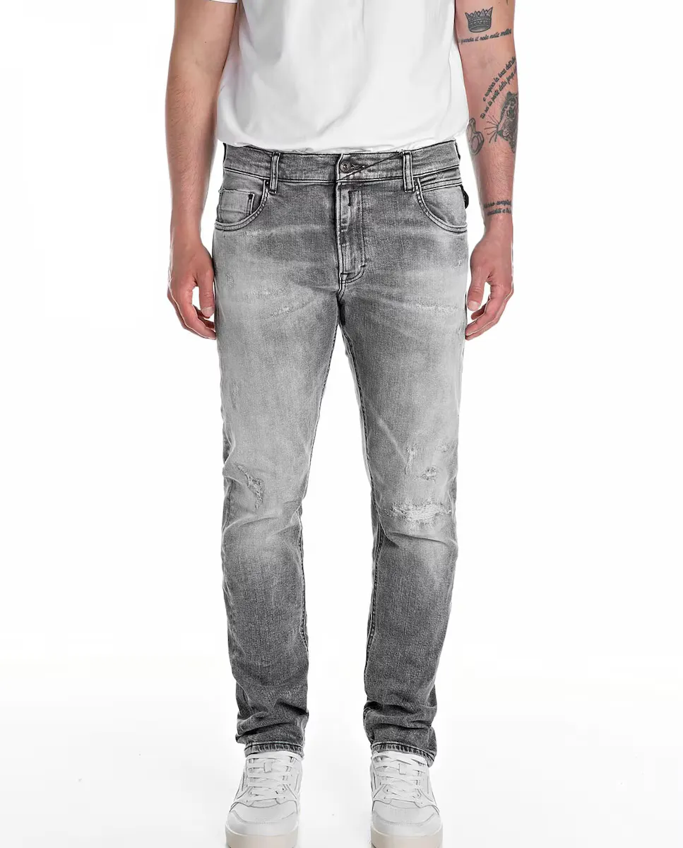 

Мужские джинсы-вакеро slim fit с карманами Replay, серый