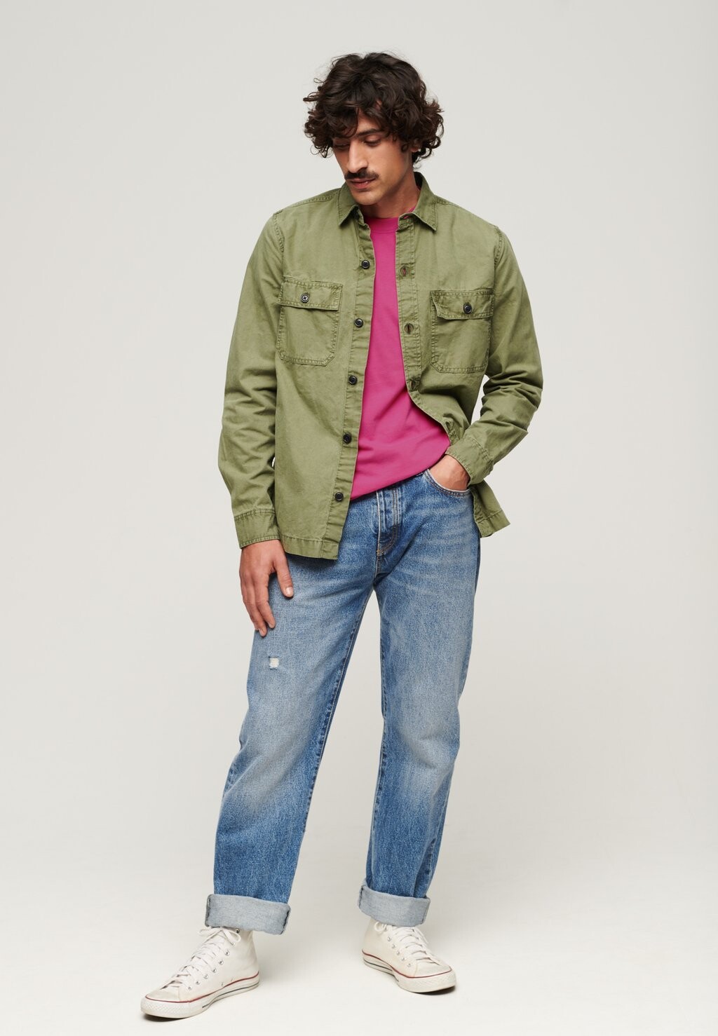 Футболка базовая VINTAGE LOGO EMB Superdry, цвет echo pink — фото 2