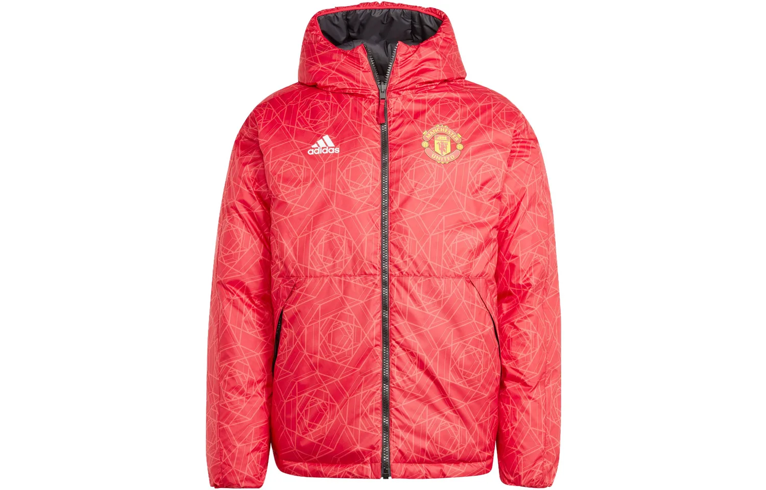 Пуховик Manchester United мужской Adidas, ярко-красный/черный