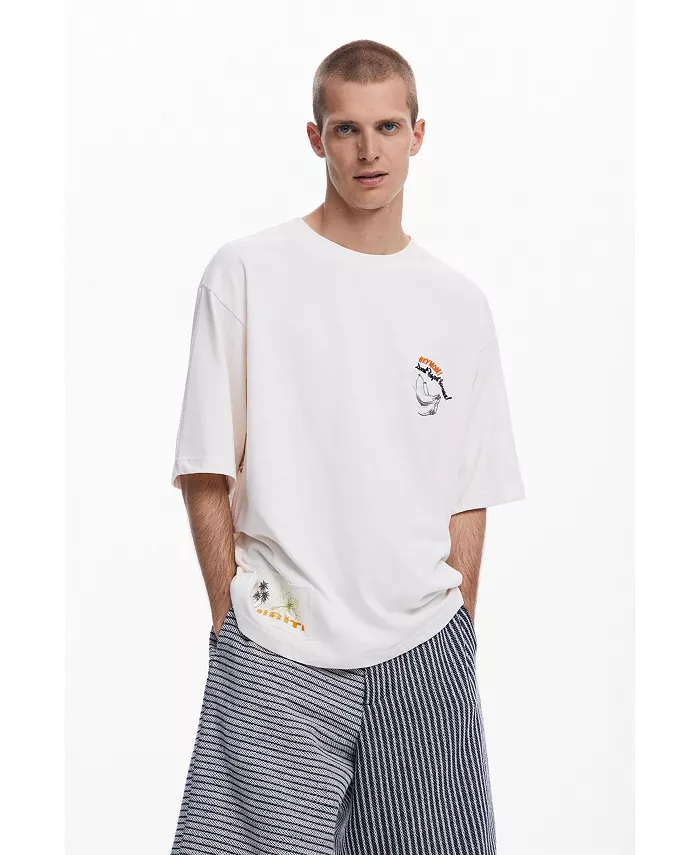 

Мужская футболка Parrot Desigual, коричневый/бежевый