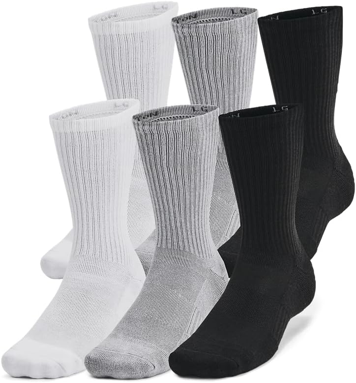 

Тренировочные носки Under Armour Youth Cotton Crew, несколько пар, (035) Steel/White/Black