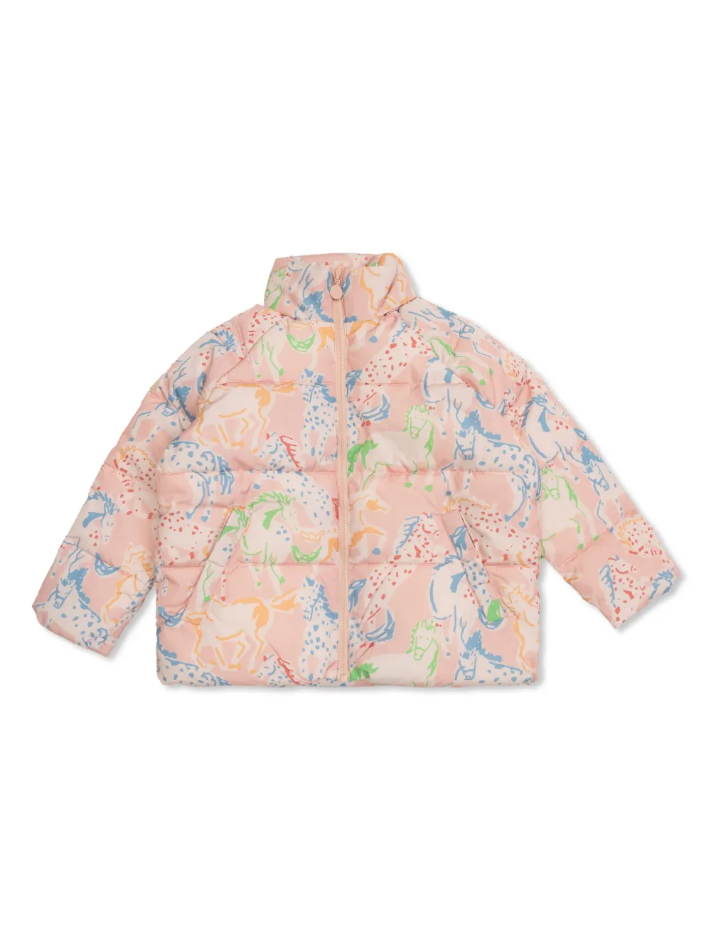 

Пуховик с принтом Stella McCartney Kids, розовый