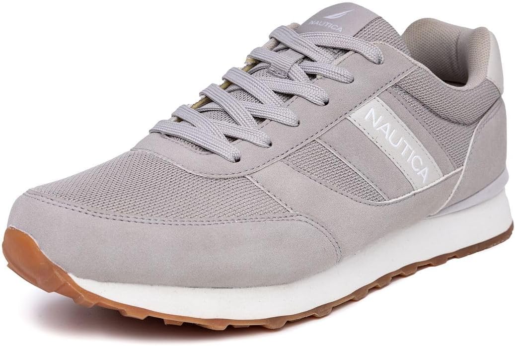 

Мужские кроссовки Nautica на шнуровке - повседневные, стильные и удобные для ходьбы, светло-серый