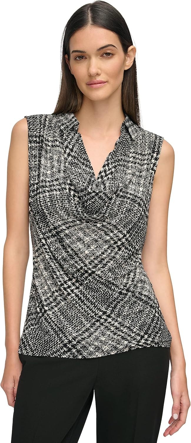 

Женская драпированная костюмная блузка Tommy Hilfiger, Black/White Cap