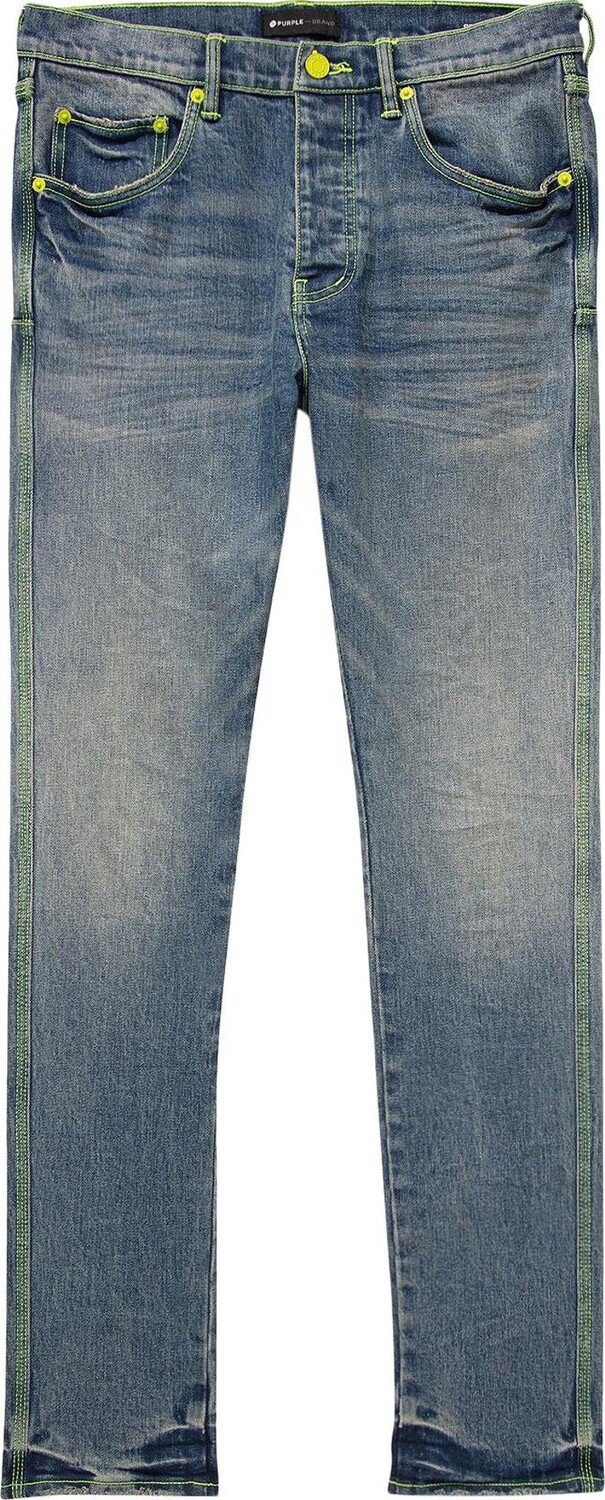 

Джинсы PURPLE BRAND Low Rise Skinny 'Light Indigo/Neon', синий