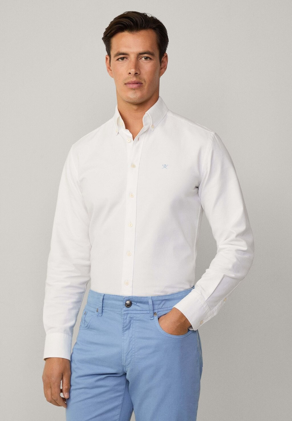 

Официальная рубашка WASHED OXFORD Hackett London, белый