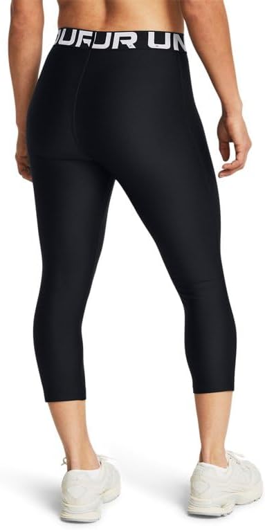 Under Armour женские леггинсы HeatGear Authentics 3/4, Black/White — фото 2