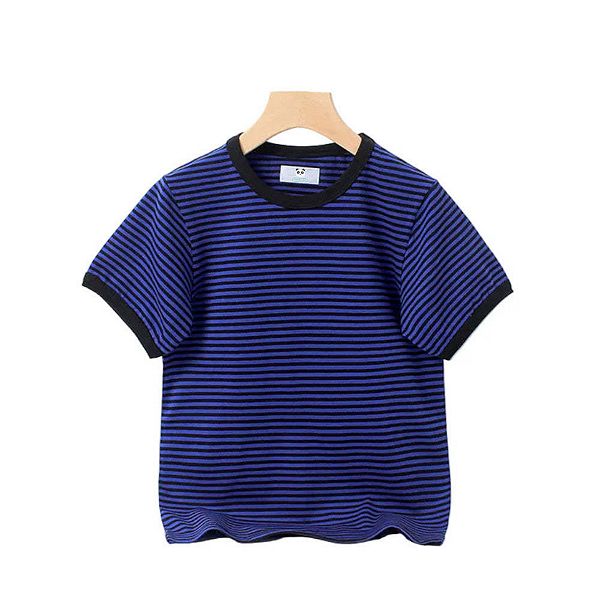 Детская футболка с полосками Mykids-Usa, Navy Blue