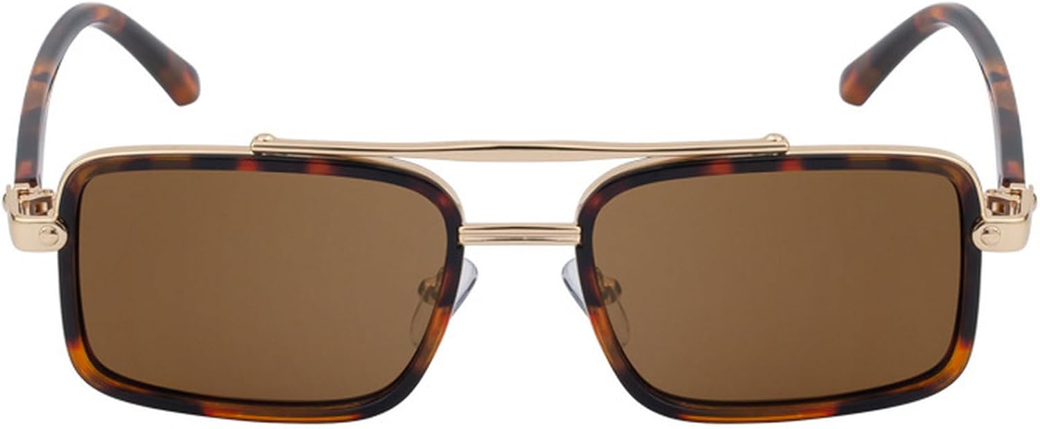 

Женские прямоугольные солнцезащитные очки в стиле панк с маленькой оправой, 2025 год, роскошные винтажные солнцезащитные очки с двойной дужкой для мужчин, металлические линзы mincl, Leopard Brown