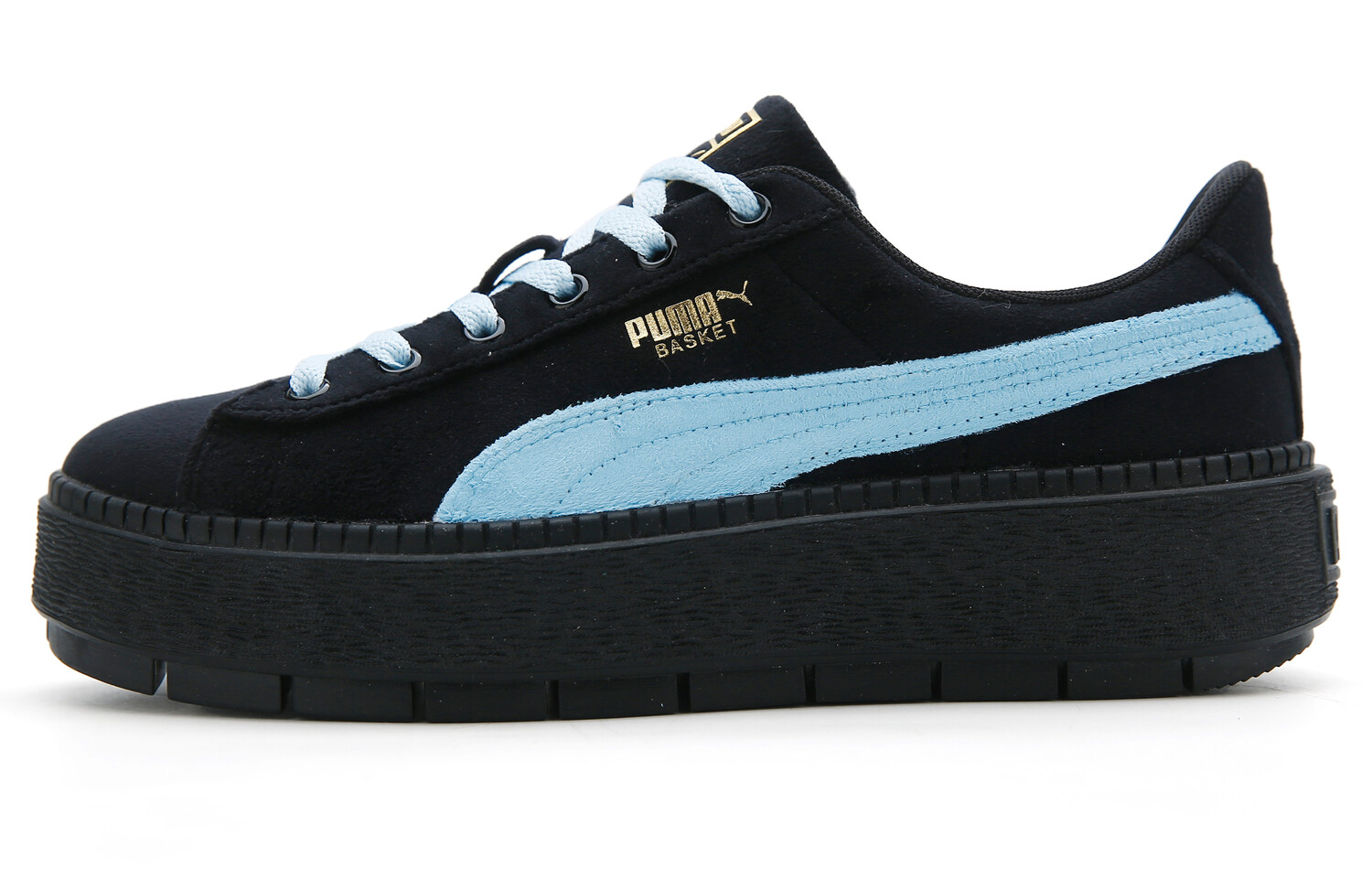 

Кроссовки Puma Platform Skateboarding Shoes Women's Low-top Black/Blue, голубой, Синий, Кроссовки Puma Platform Skateboarding Shoes Women's Low-top Black/Blue, голубой
