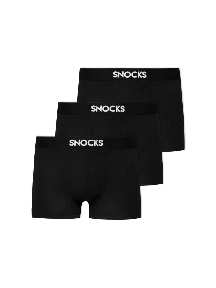 

SNOCKS Боксерские шорты из органического хлопка, 3 штуки, черные