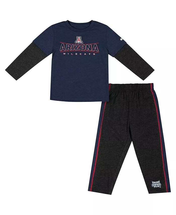 

Комплект из футболки с длинным рукавом и брюк Arizona Wildcats для мальчиков и девочек темно-синего и черного цвета Colosseum