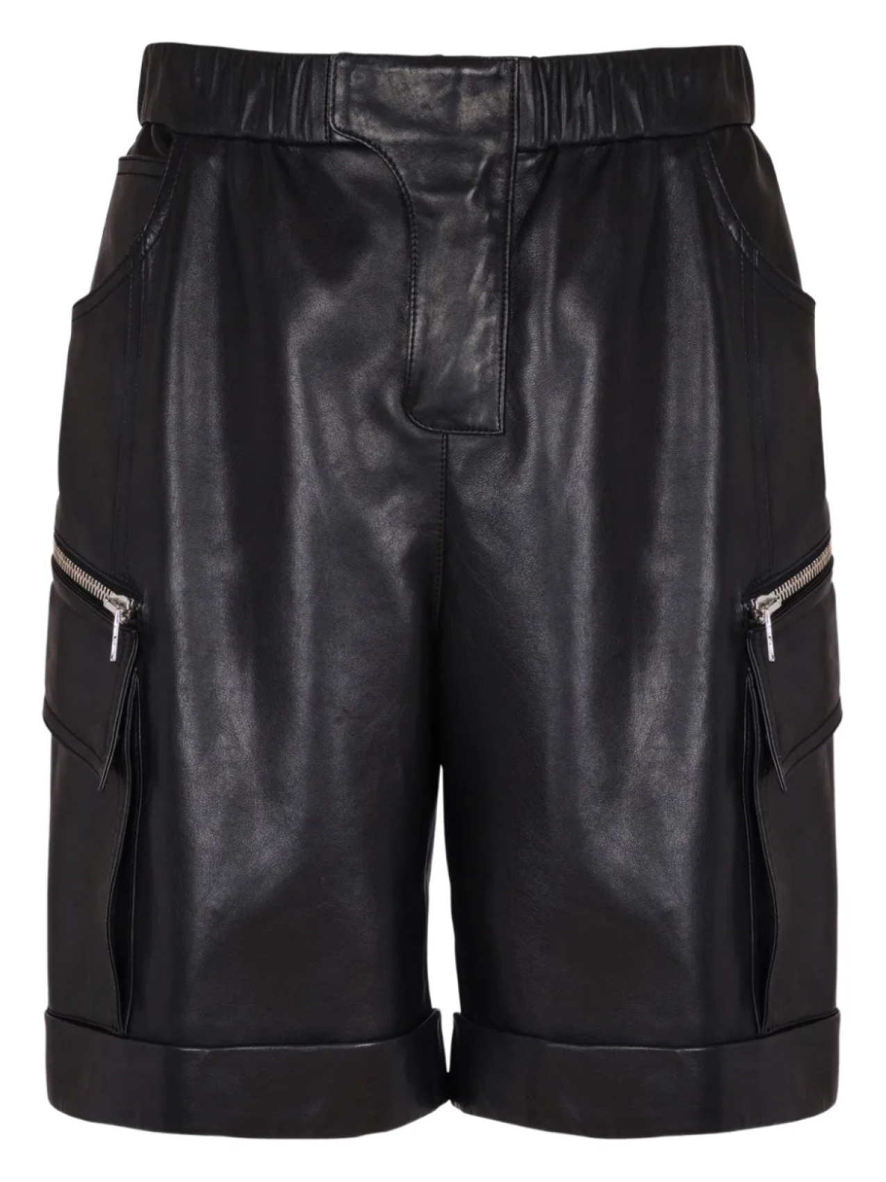 

Balmain кожаные шорты карго, черный