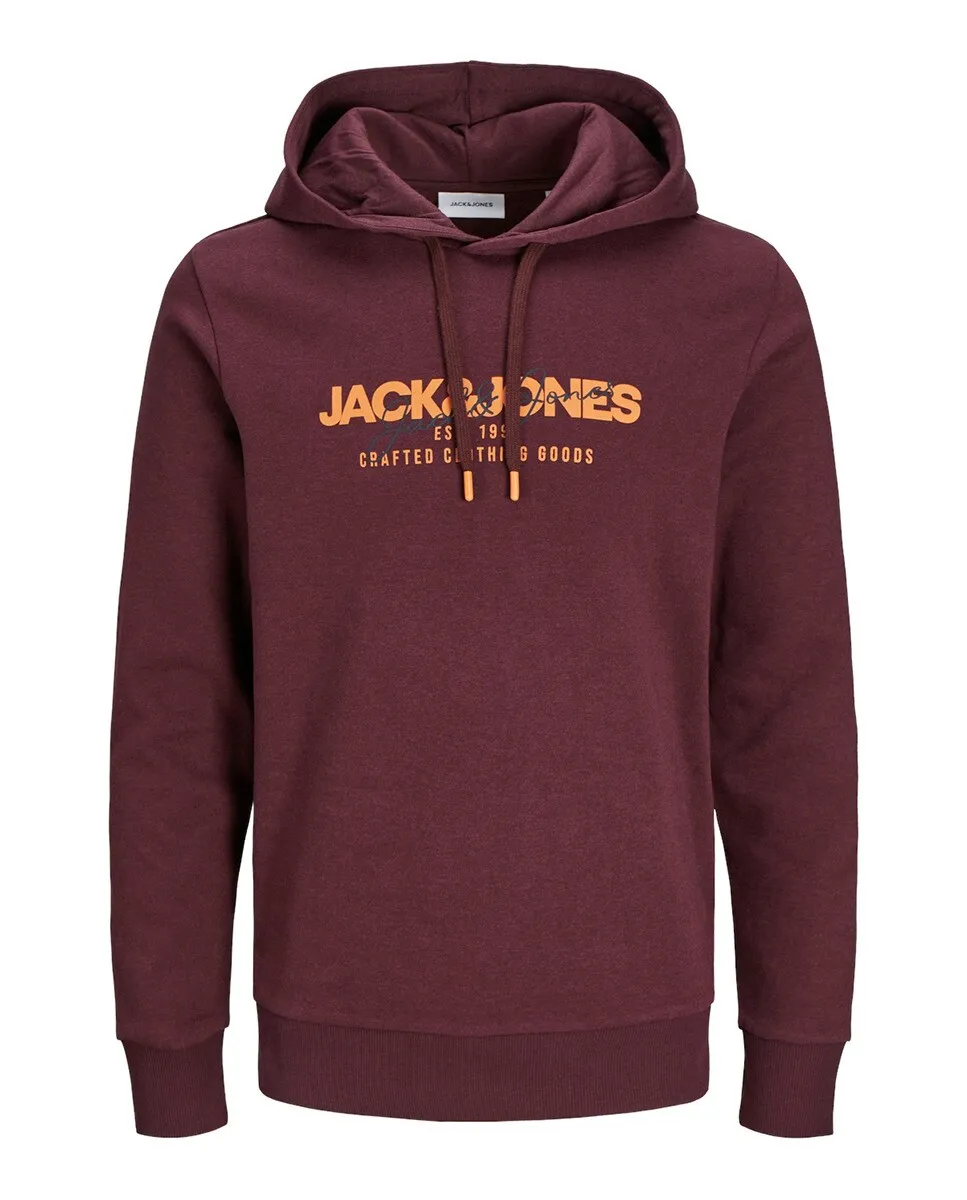 

Мужская толстовка с длинными рукавами и вышивкой спереди Jack & Jones, бордовый