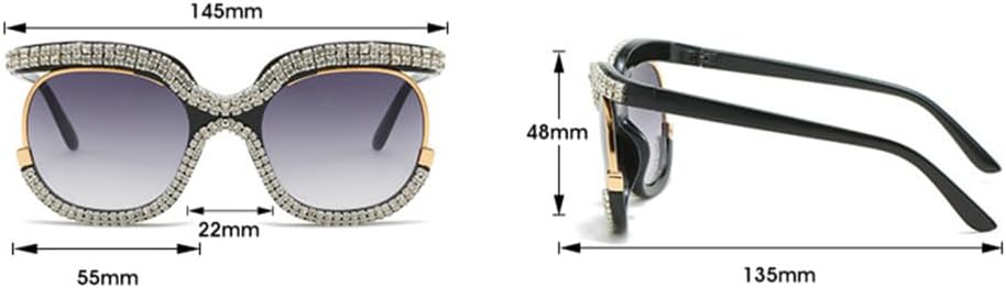 

Солнцезащитные очки с кристаллами для женщин, большая оправа, бриллианты, большие очки с кристальной отделкой, защита от ультрафиолета UV400, розовые, один размер MTZJH, Pink