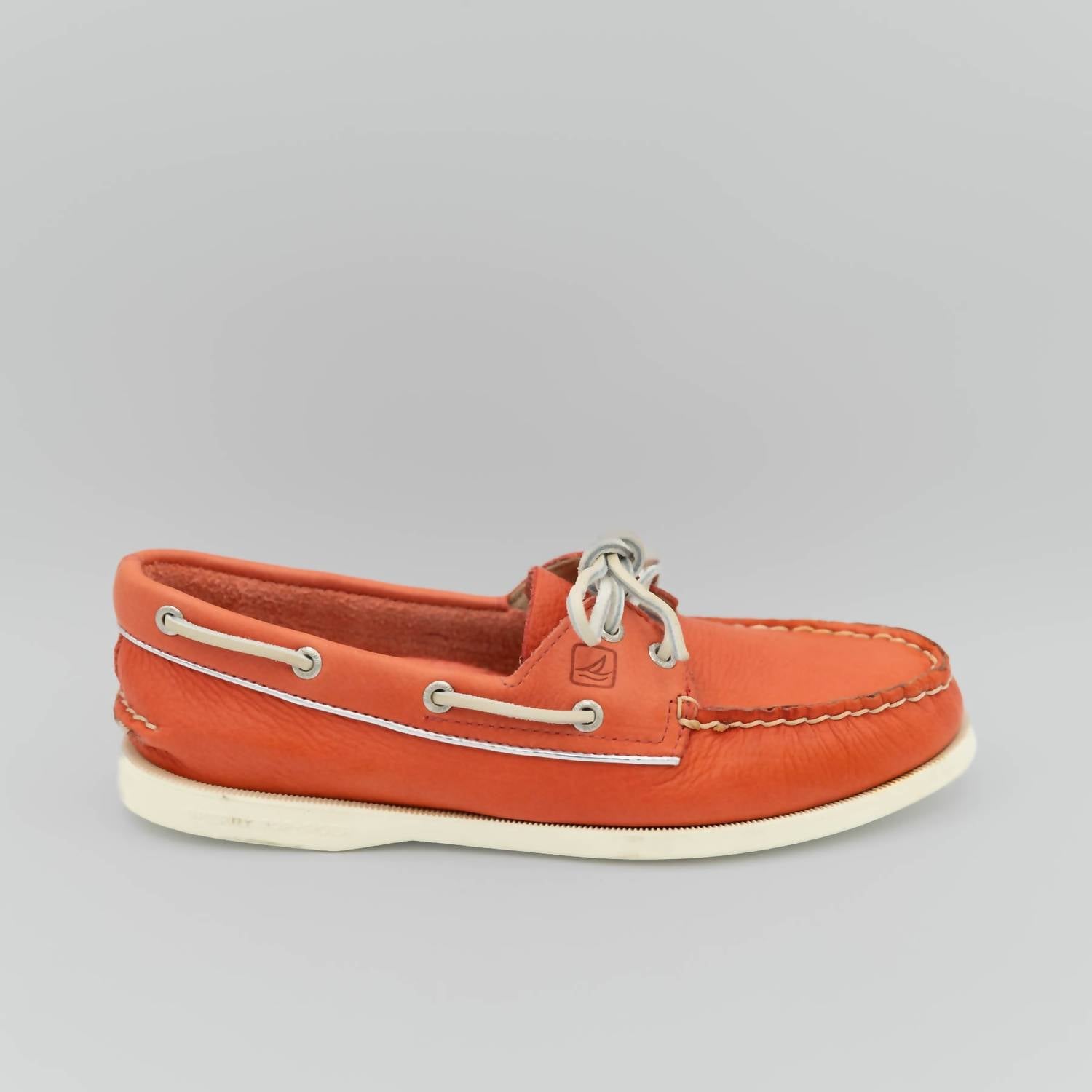 Женские кожаные туфли-лодочки Top-Sider оранжевого цвета Sperry