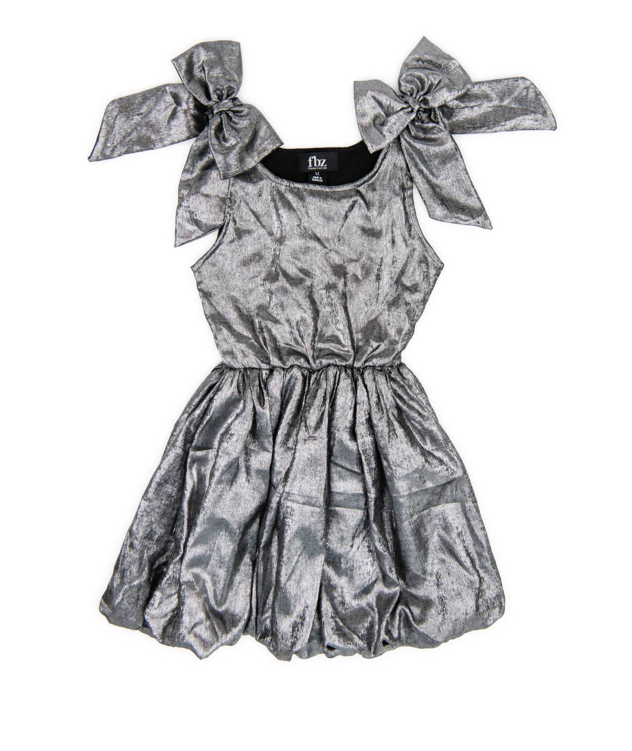 

Платье с наплечником и пузырьком в серебристом цвете Flowers by zoe