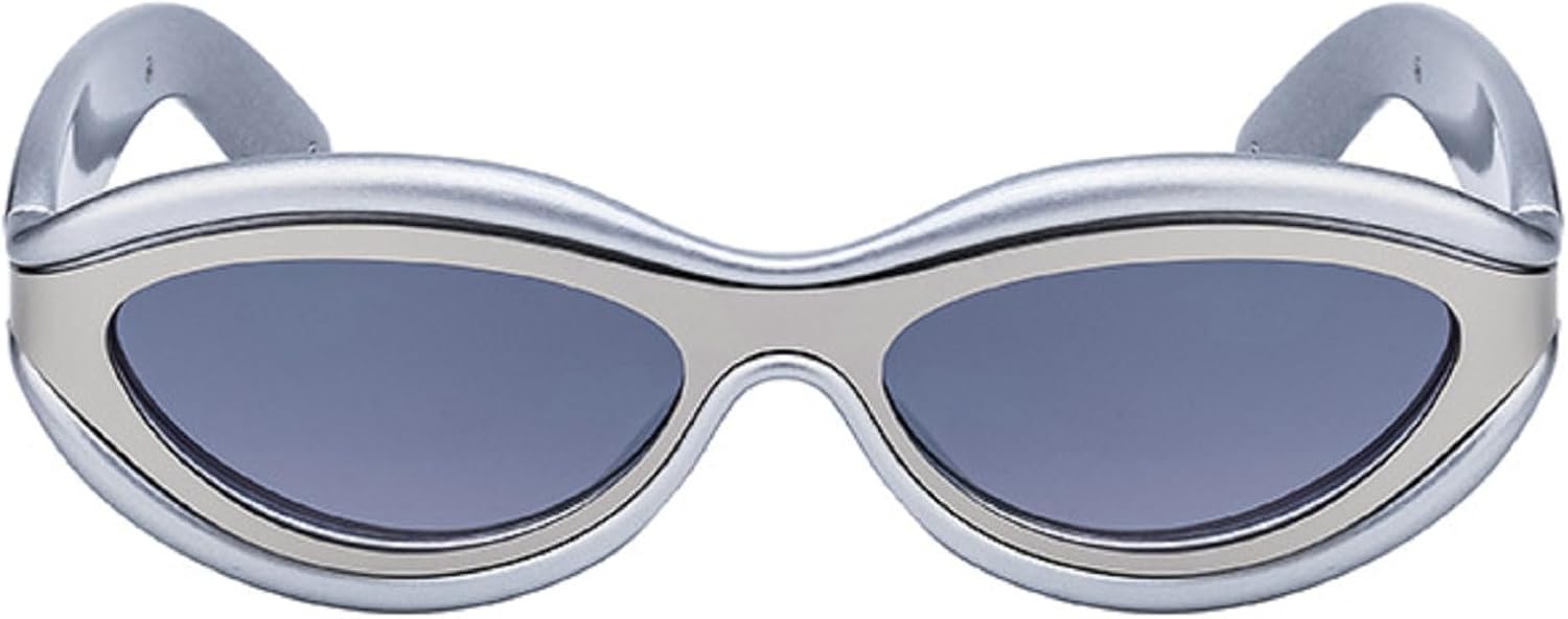 

Овальные солнцезащитные очки Y2k для мужчин и женщин, 2024 год, роскошные, модные, в стиле панк, мужские солнцезащитные очки в маленькой оправе, в стиле стритвеар mincl, Silver