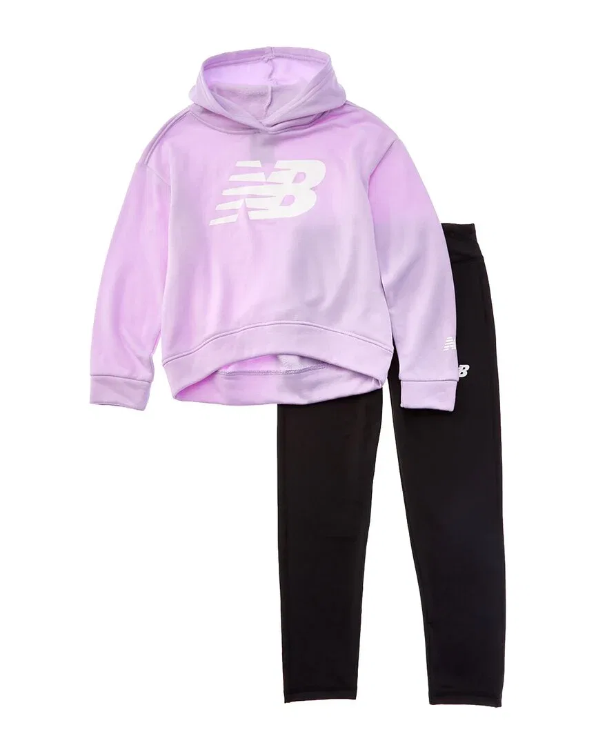 Комплект New Balance из 2 предметов: худи и леггинсы, фиолетовый — фото 2