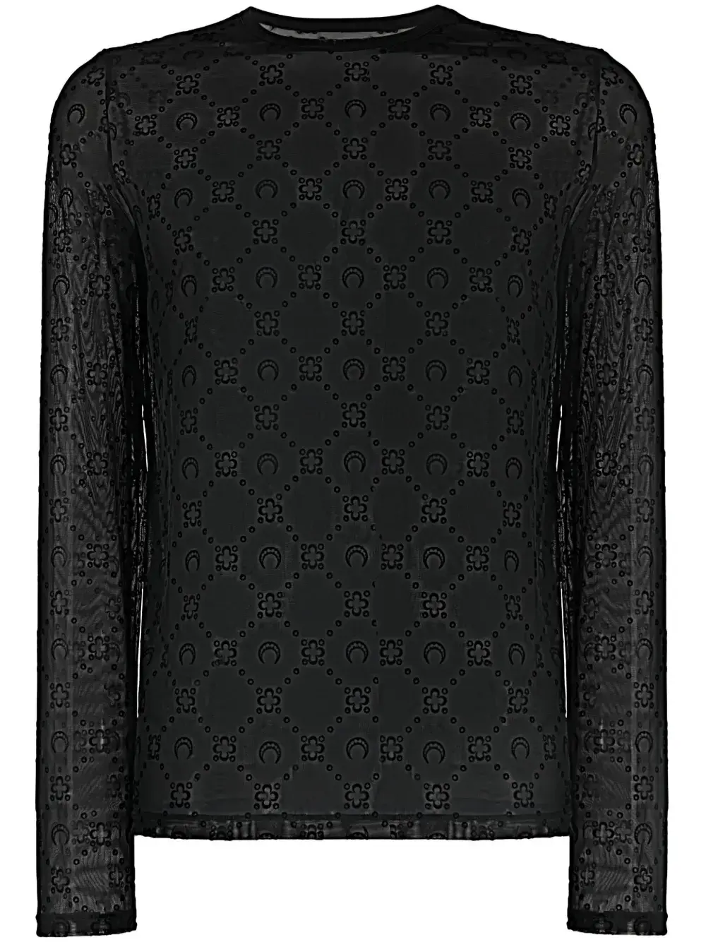 

Футболка с длинными рукавами и монограммой Marine Serre, черный