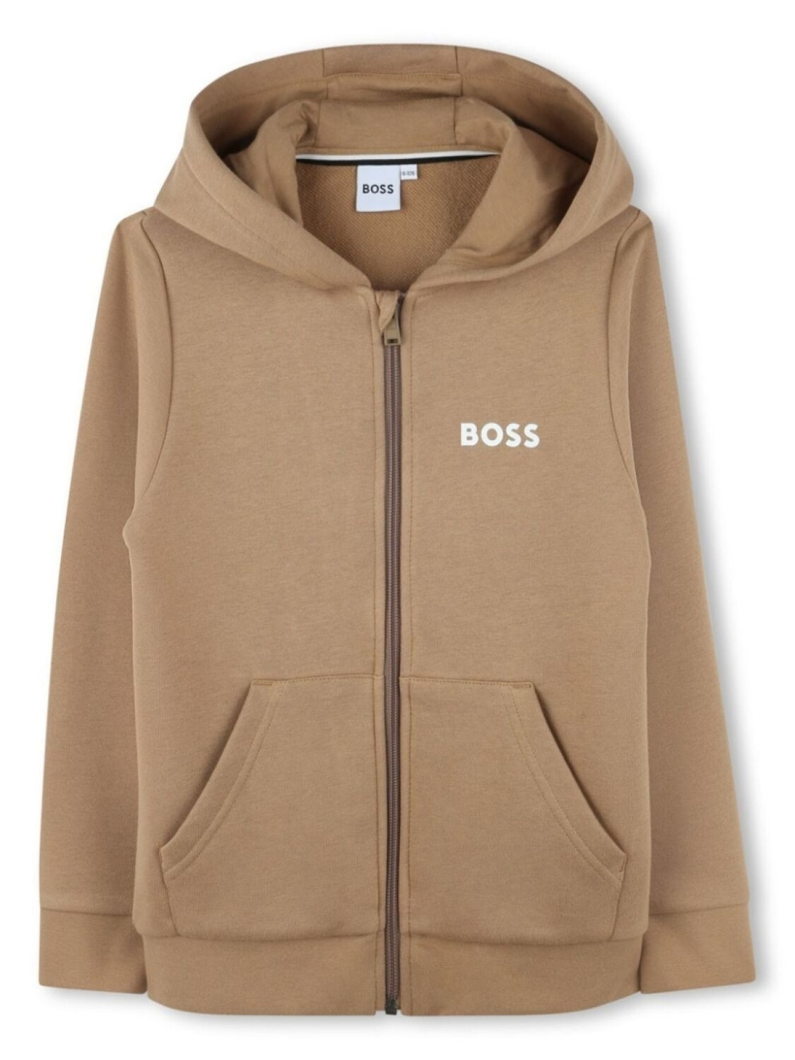 

BOSS Kidswear толстовка с капюшоном на молнии, нейтральный цвет