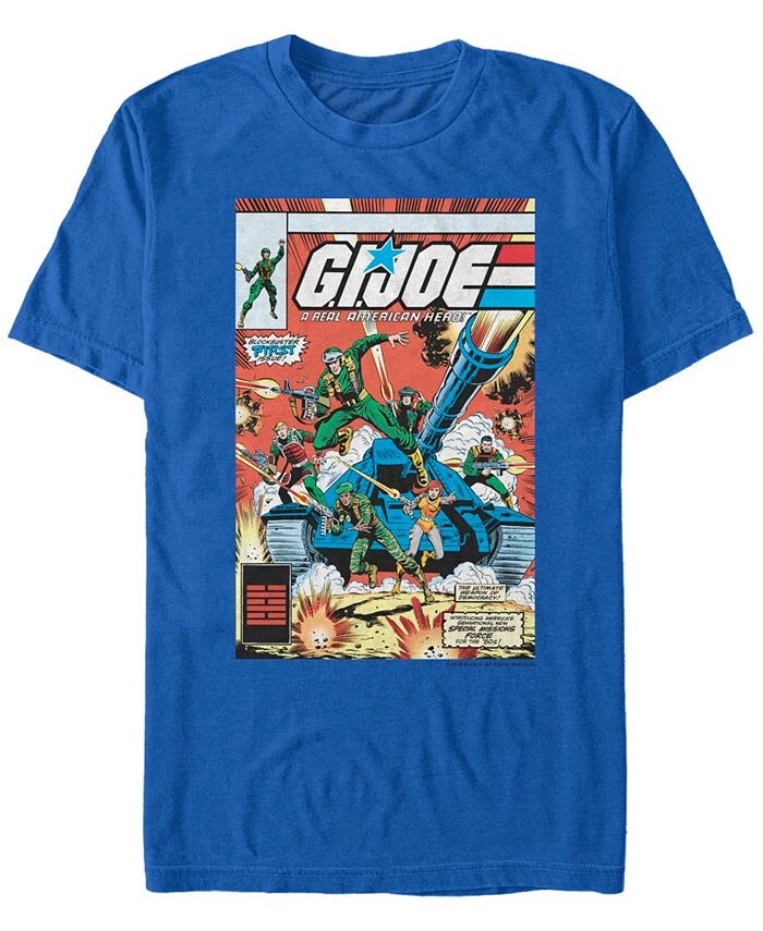 

Мужская футболка с коротким рукавом и классическим плакатом в стиле комиксов GI Joe Fifth Sun, синий