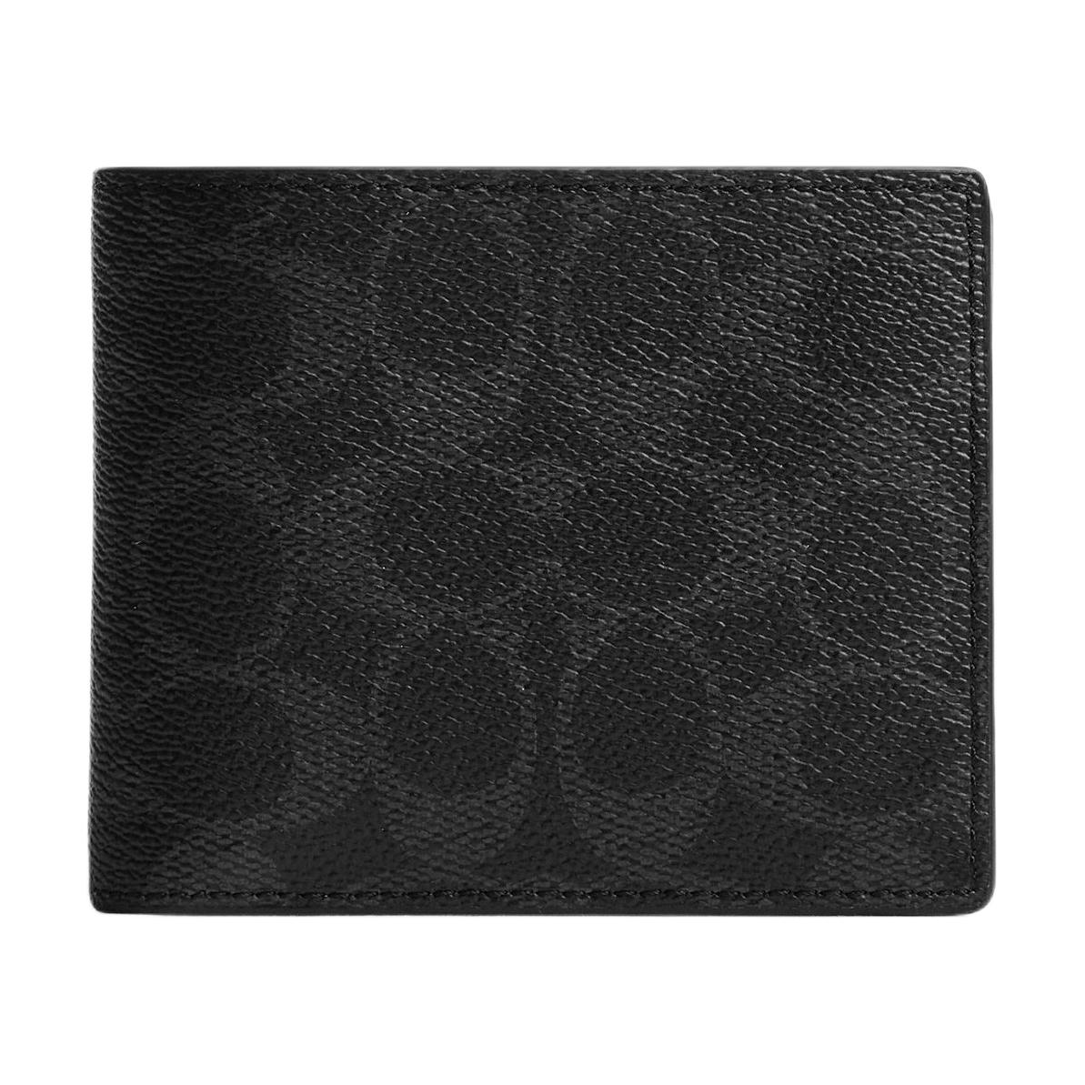 

COACH Искусственная кожа универсальный мини кошелек унисекс черный, Black