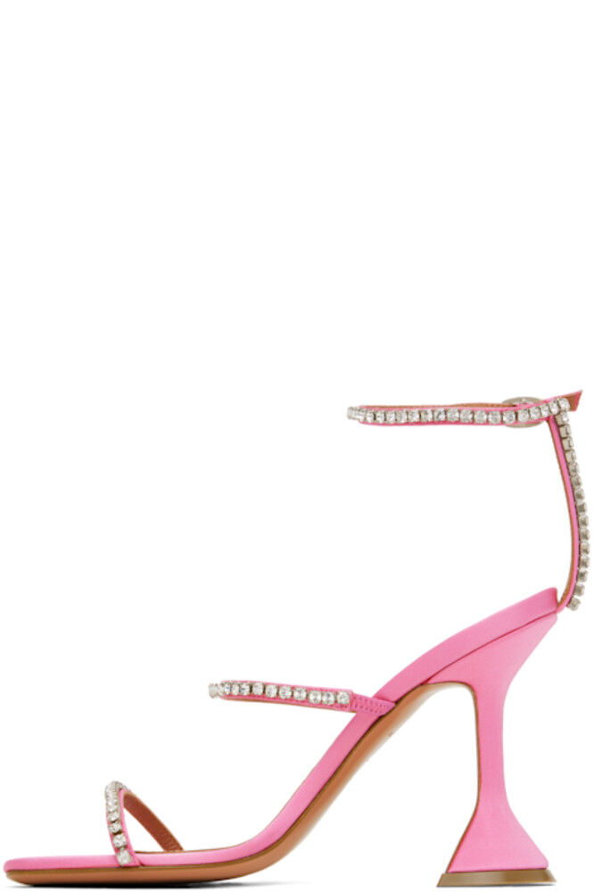 Розовые босоножки на каблуке Gilda Sandal Amina Muaddi — фото 3