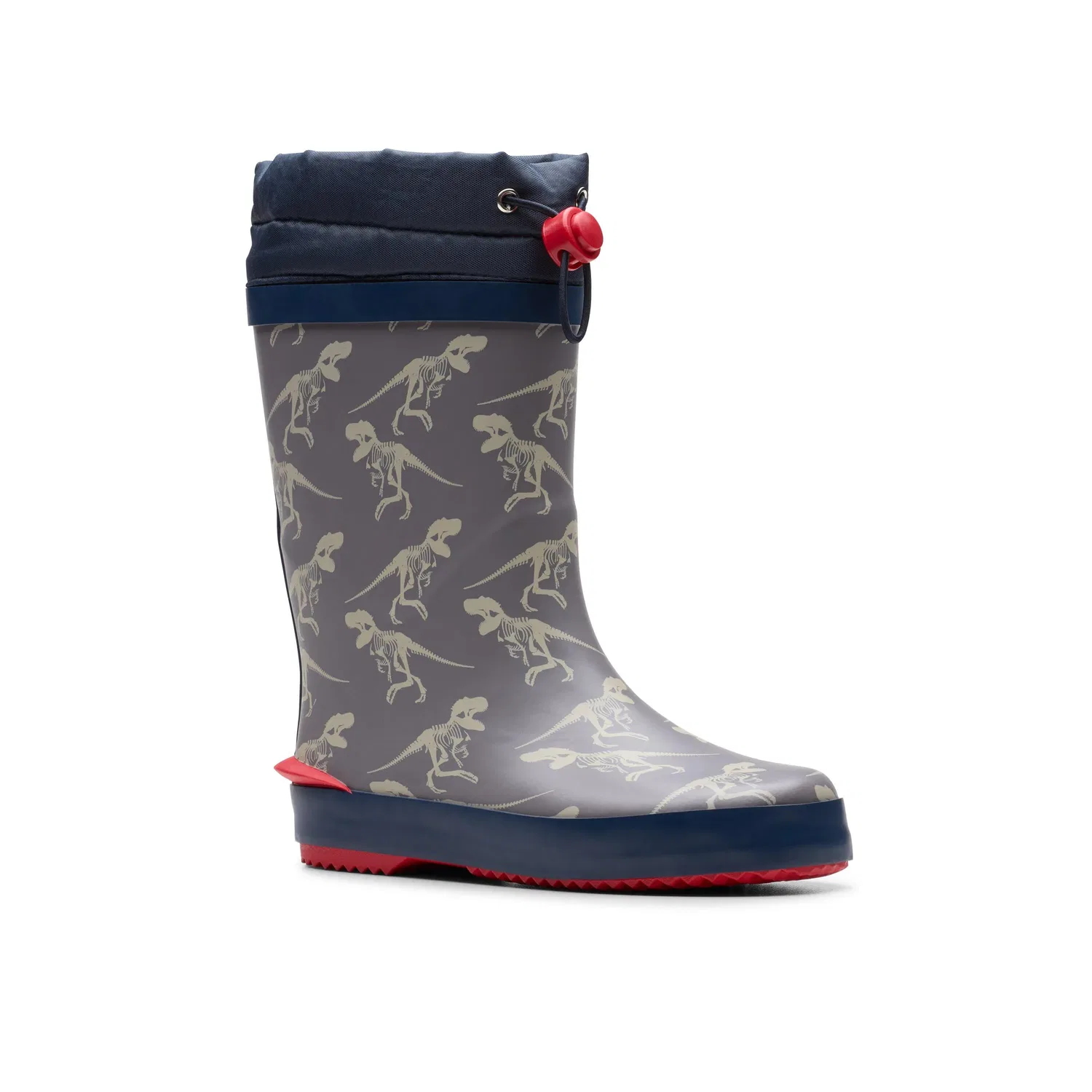 Детские резиновые сапоги с принтом стегозавра Clarks, серый — фото 4