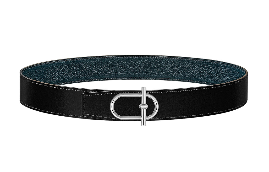 

HERMES Мужской кожаный ремень из коровьей кожи черный шириной 3,8 см, Black