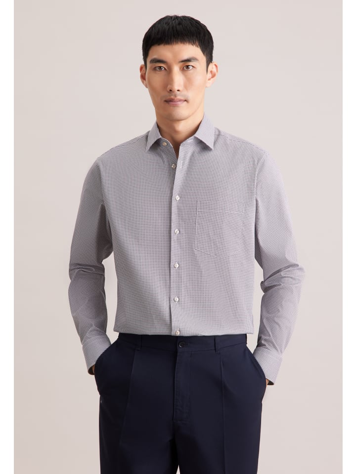 

Деловая рубашка, стандартного размера, бежевого цвета Seidensticker