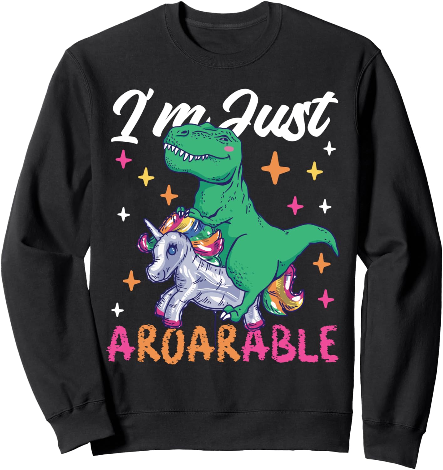 

Толстовка с надписью Я просто очаровательный динозавр и единорог Cute Comic Dinosaur Designs For Kids, черный