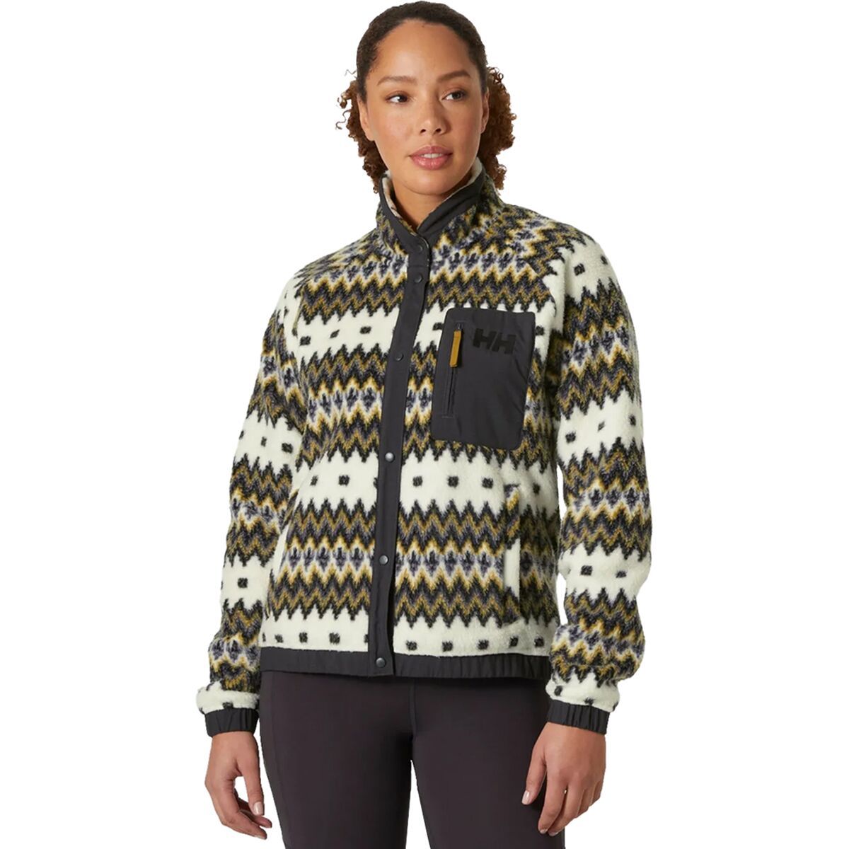 

Имперская куртка на кнопках с принтом и ворсом Helly Hansen, цвет snow nordic knit