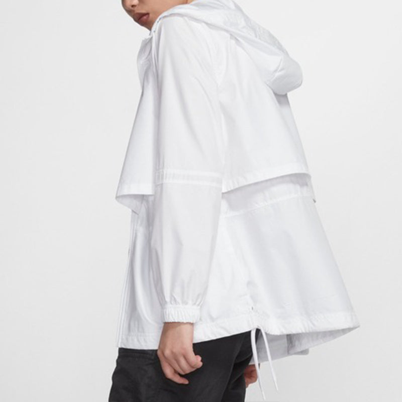 Куртка (WMNS) Nike As W Nsw Jkt Wvn Sports Running Windproof Jacket Autumn White AJ2983-101 — фото 4