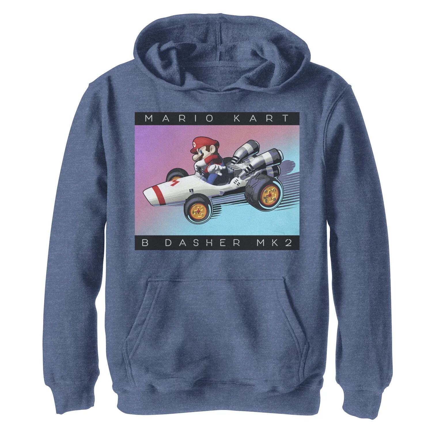 

Толстовка с капюшоном для мальчиков 8–20 лет, Nintendo Mario Kart «B Dasher Mk. 2», неоновая расцветка, дрифт Licensed Character