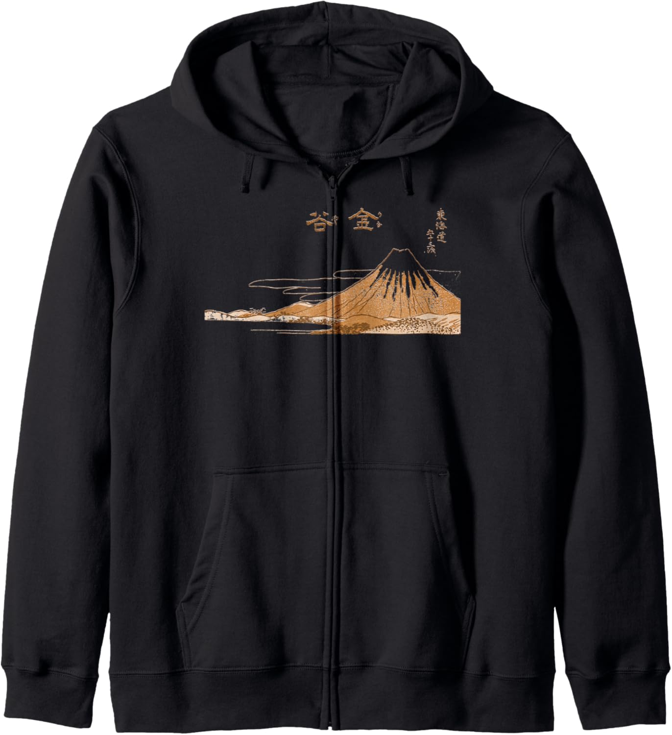 

Винтажное японское искусство: толстовка на молнии Кацусика Хокусай Канайя Smooth Hq, черный