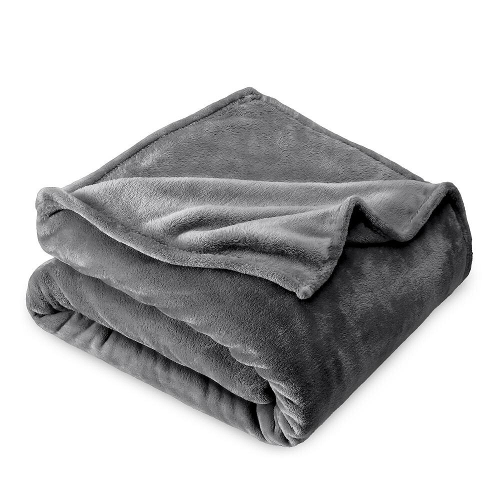 

Легкое флисовое одеяло Bare Home из микроплюша, серый