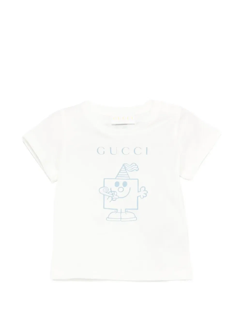 Футболка с коротким рукавом и графическим принтом Gucci Kids, белый