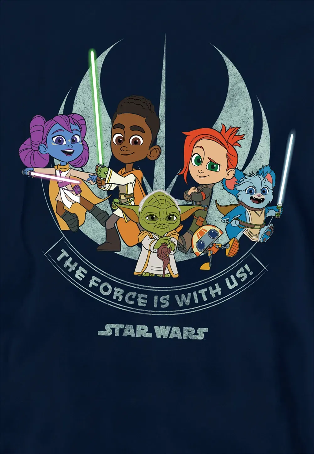 Детская худи Star Wars Young Jedi, темно-синий, Disney, темно-синий — фото 2