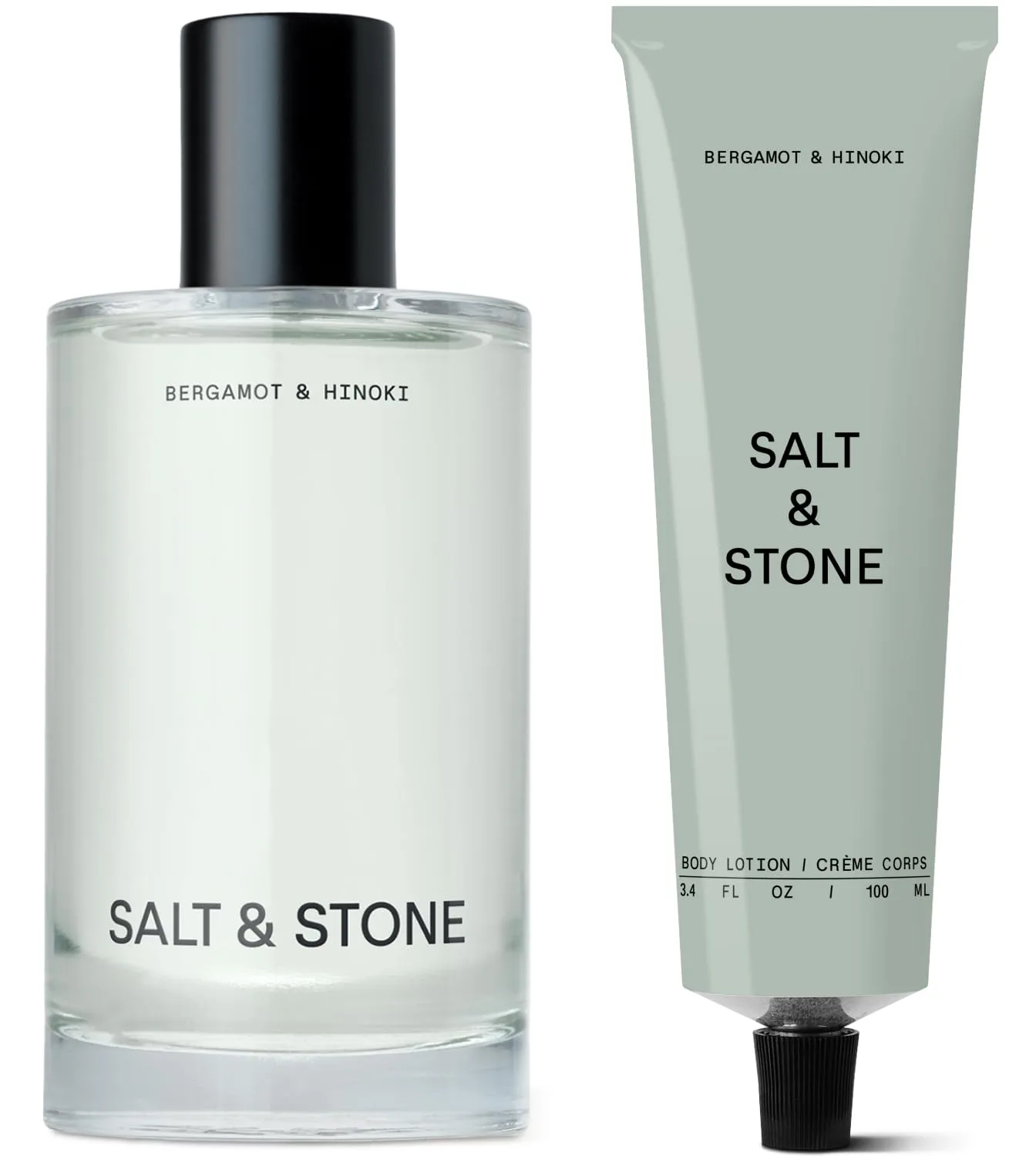 Набор Salt & Stone: спрей для тела + лосьон для тела | Бергамот и хиноки, Orange